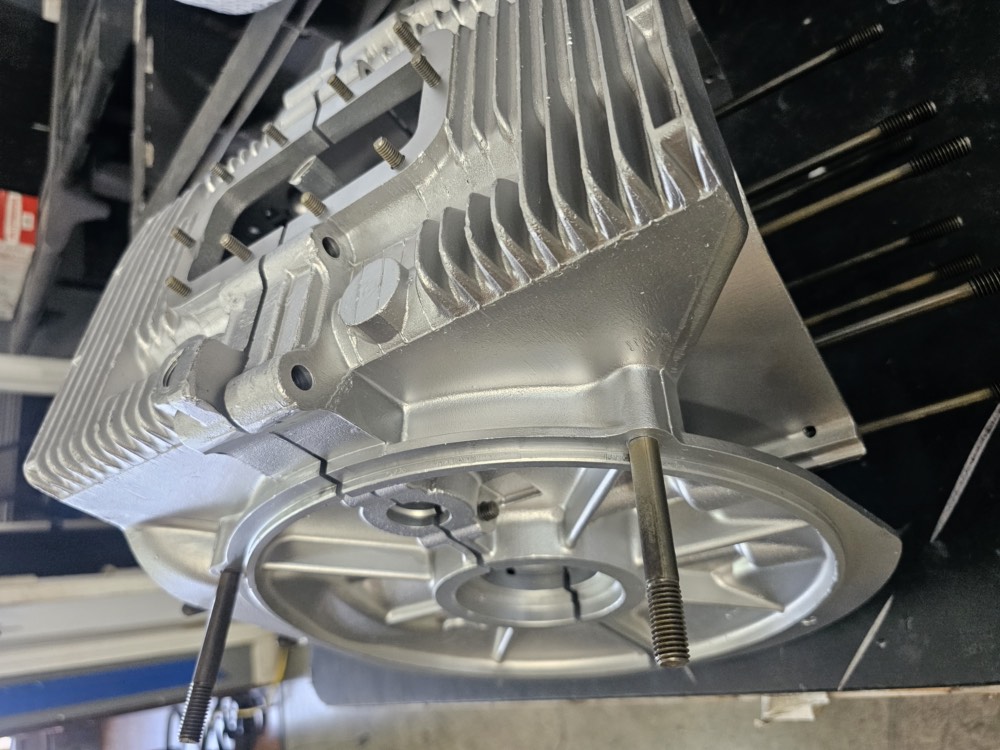 Crankcase and barrel, fins still sharp