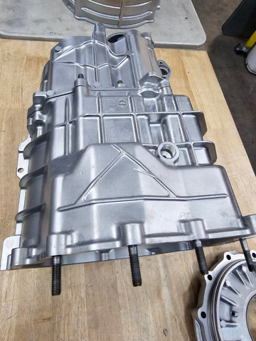 Gearbox case, satin finish